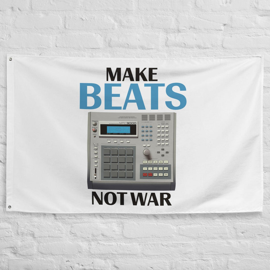 Akai MPC3000 Artist Rendition Drum Machine "Make Beats Not War" Flag (Horizontal) - Tedeschi Studio, LLC.