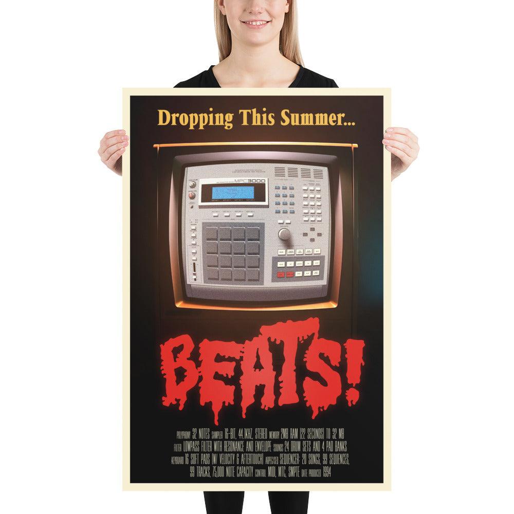 Akai® MPC3000 Artist Rendition | Drum Machine | Horror Movie Poster (24"x36") - Tedeschi Studio, LLC.
