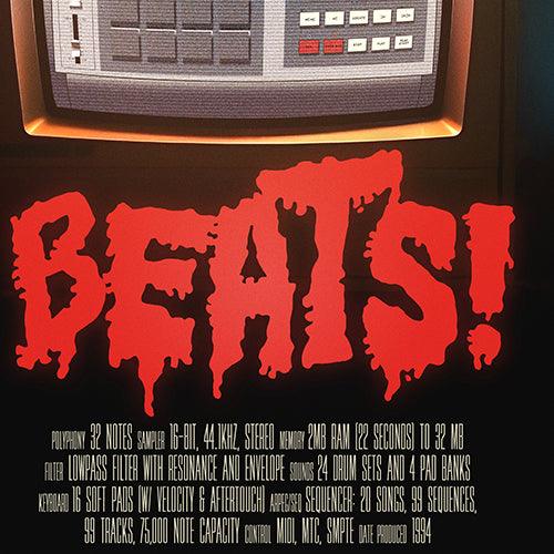 Akai® MPC3000 Inspired | Vintage Drum Machine | MPC3000 "Beats" Horror Movie Poster (24"x36") - Tedeschi Studio, LLC.
