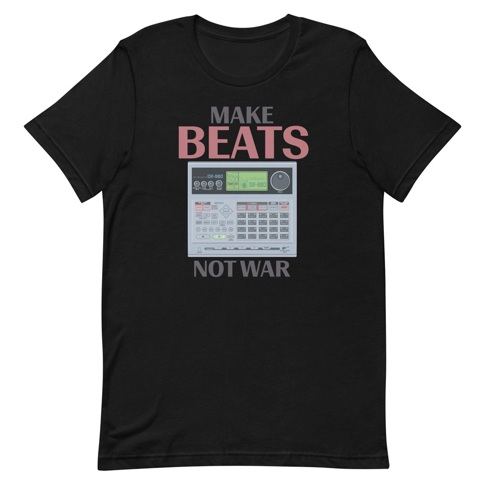 Boss® Dr. Rhythm DR-880 Vintage Drum Machine Artist Rendition "Make Beats Not War" Unisex T-Shirt - Tedeschi Studio, LLC.