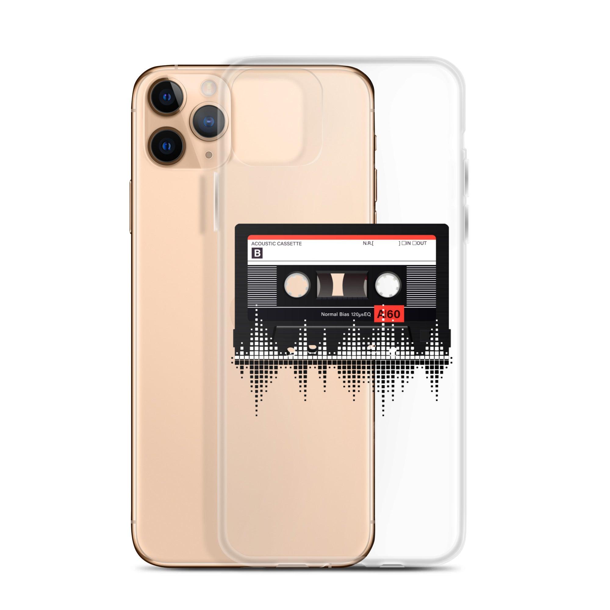 Retro Cassette Tape Clear Phone Case - Tedeschi Studio, LLC.