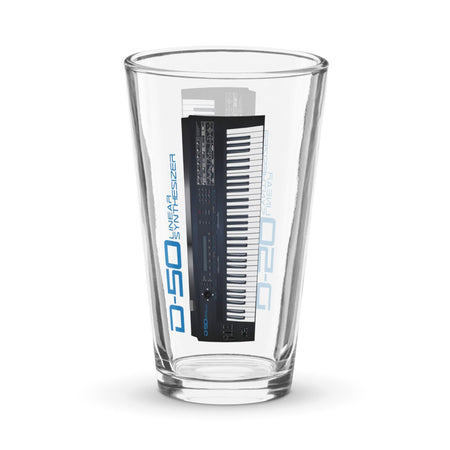 Roland® D50 Vintage Keyboard Artist Rendition Shaker Pint Glass (16 oz.) - Tedeschi Studio, LLC.