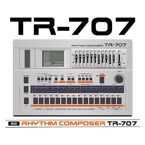 Roland® TR-707 Inspired Design | Vintage Drum Machine | TR707 Unisex T-shirt (XS-5XL) - Tedeschi Studio, LLC.
