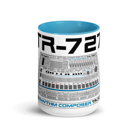 Roland® TR-727 Inspired Design | Vintage Drum Machine | TR707 Mug w/ Color Inside (11oz.-15oz.) - Tedeschi Studio, LLC.