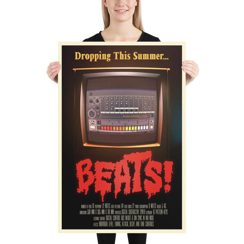 Roland® TR-808 Rhythm Composer Artist Rendition | Drum Machine | Horror Movie Poster (24"x36") - Tedeschi Studio, LLC.