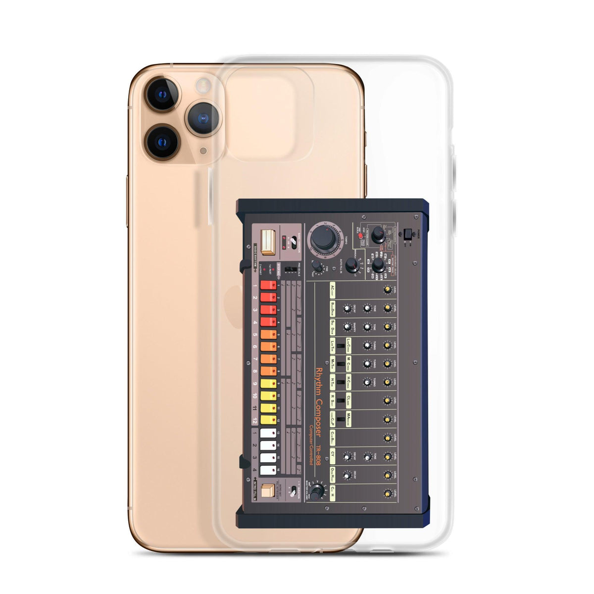 Roland TR-808 Rhythm Composer Artist Rendition | Drum Machine |Clear Case for iPhone® - Tedeschi Studio, LLC.