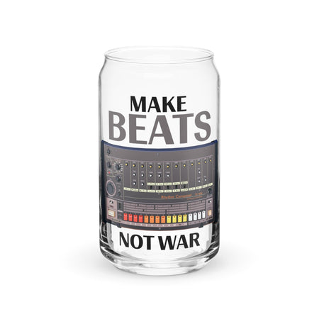 Roland TR-808 Rhythm Machine Artist Rendition | Drum Machine | Make Beats Not War Can-Shaped Glass - Tedeschi Studio, LLC.
