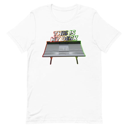 Solid State Logic® Inspired Design | Mixing Console | SSL "This Is My Desk" Glow Edition Unisex T-Shirt (XS-5XL) - Tedeschi Studio, LLC.