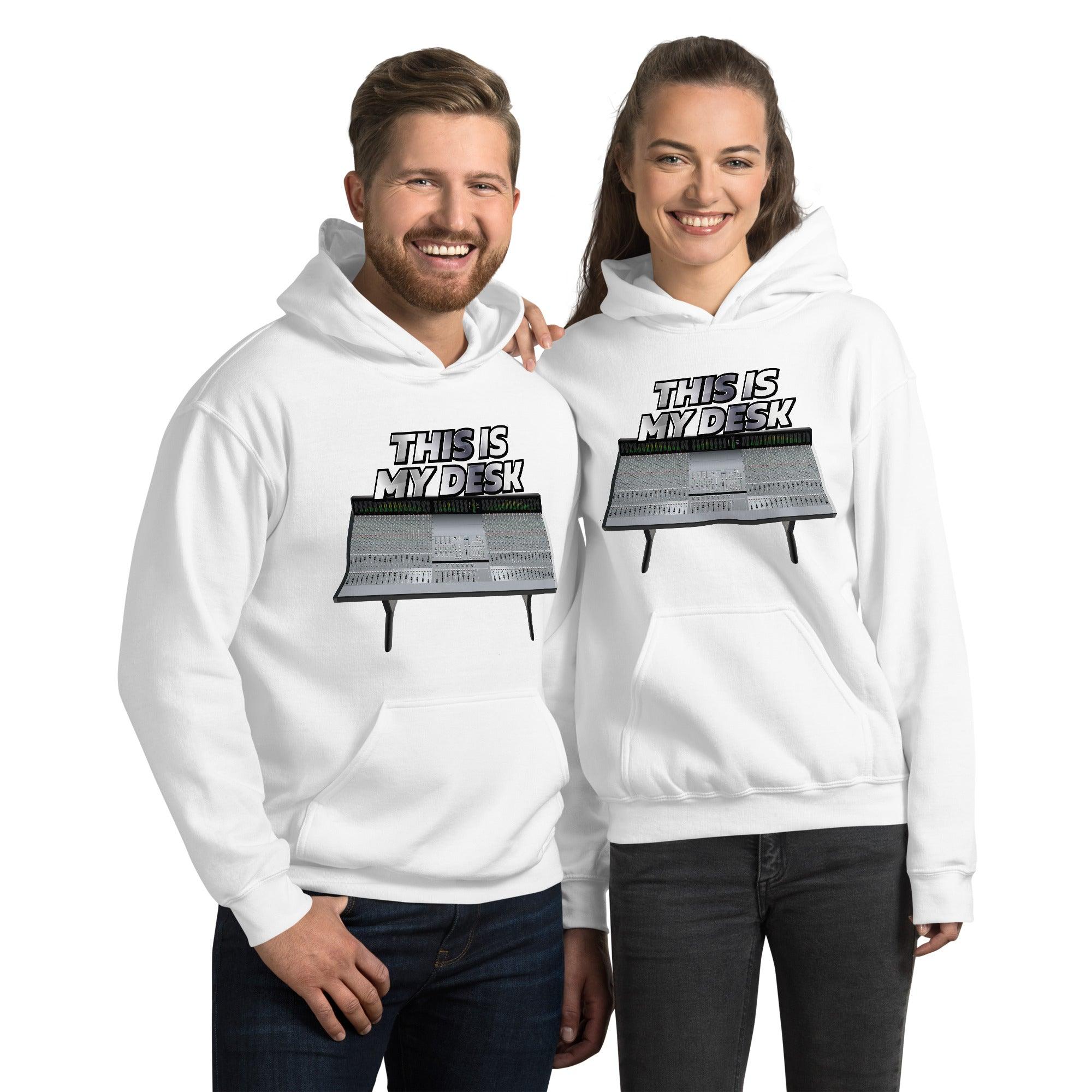 Solid State Logic® Inspired Design | Mixing Console | SSL "This Is My Desk" Unisex Hoodie (S-5XL) - Tedeschi Studio, LLC.