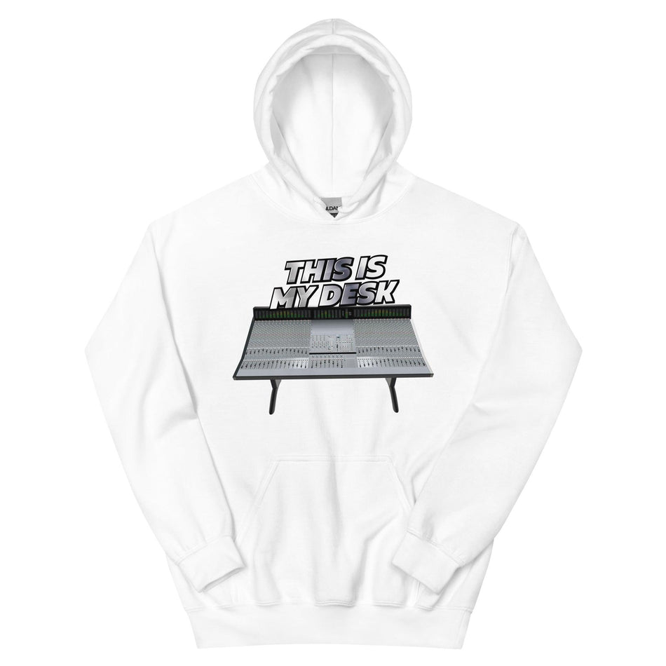 Solid State Logic® Inspired Design | Mixing Console | SSL "This Is My Desk" Unisex Hoodie (S-5XL) - Tedeschi Studio, LLC.
