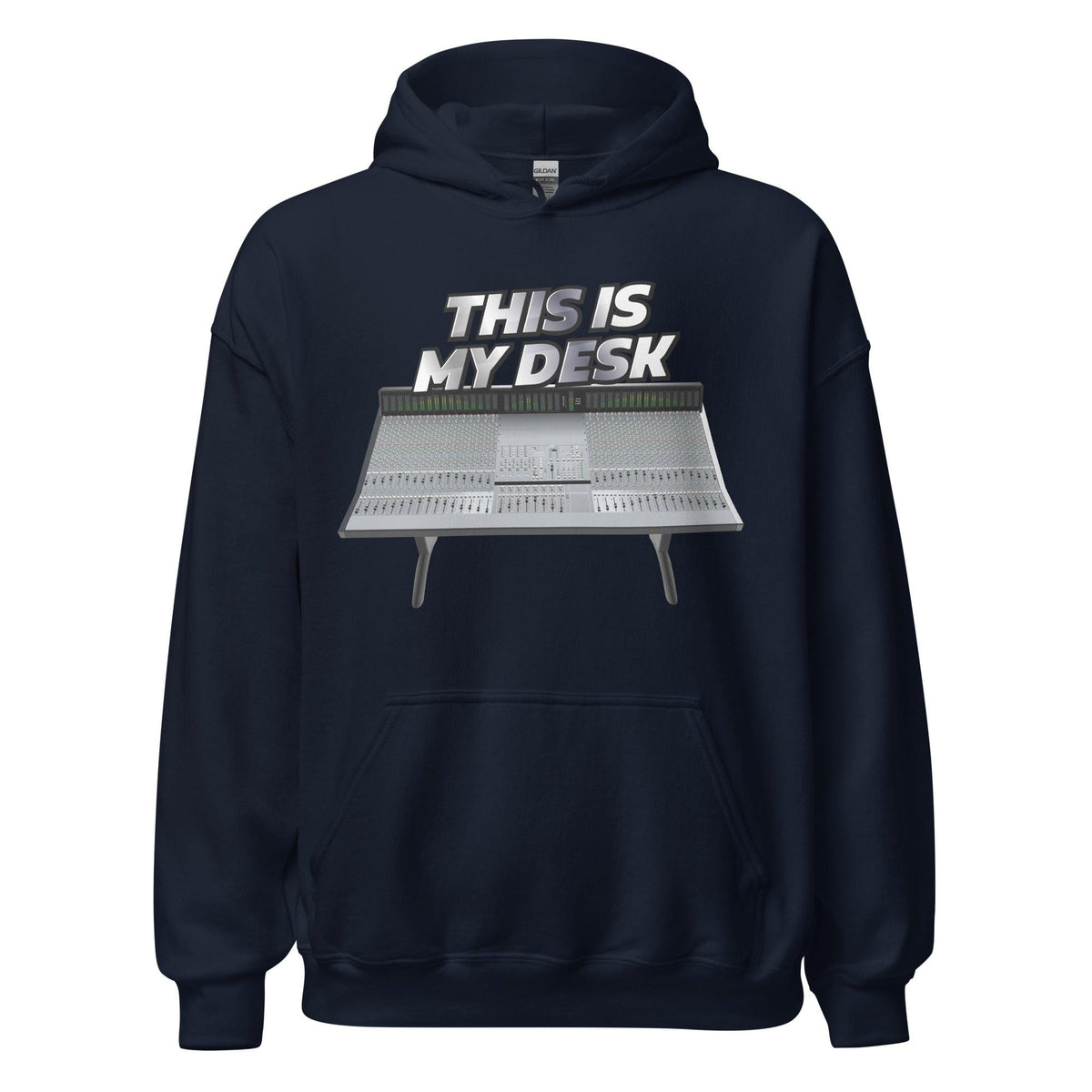 Solid State Logic® Inspired Design | Mixing Console | SSL "This Is My Desk" Unisex Hoodie (S-5XL) - Tedeschi Studio, LLC.