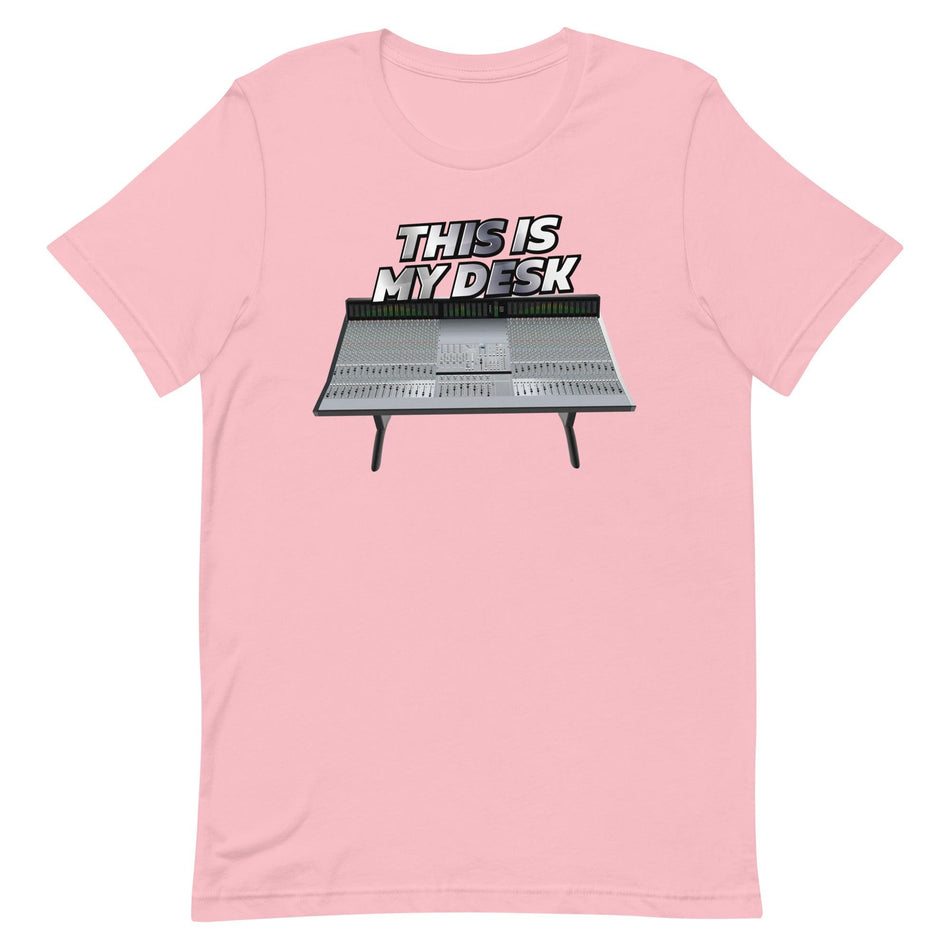 Solid State Logic® Inspired Design | Mixing Console | SSL "This Is My Desk" Unisex T-Shirt (XS-5XL) - Tedeschi Studio, LLC.
