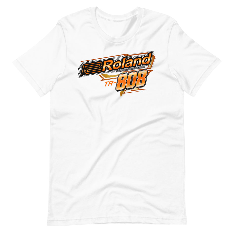 "Roland TR-808 Racing" logo w/Car Roland® TR-808 Inspired Unisex T-Shirt (Front & Back)
